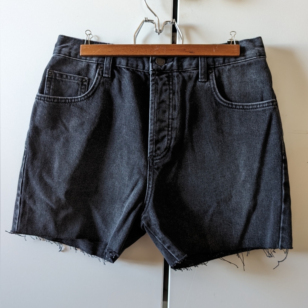 Anine Bing Black Washed Denim Jean Shorts